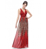 Красное платье с леопардовым принтом