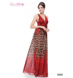 Красное платье с леопардовым принтом