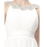 Белое асимметричное платье с аппликацией
