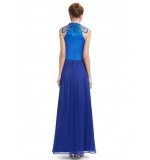 Синее платье в стиле "ретро" с кружевом