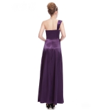 Фиолетовое атласное платье с кружевом