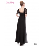 Длинное черное платье с кружевными рукавами