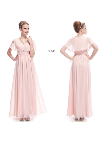 Нежно-розовое изящное платье с кристаллами