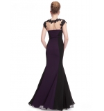 Черно-фиолетовое платье, силуэт "русалка"