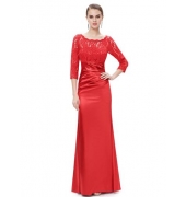 Кружевное платье с рукавом 3/4 ярко-ярко-красное