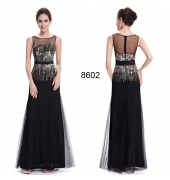 Элегантное черное платье с блестками на сетке