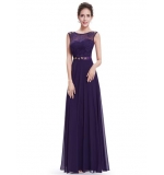 Фиолетовое вечернее платье с декором из бусин