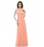 Элегантное персиковое шифоновое платье 