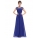 Элегантное шифоновое платье с кружевным верхом-синее
