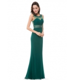 Зеленое длинное вечернее платье