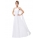 Белое вечернее  платье с воланом