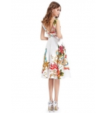 Атласное платье с цветочным принтом