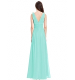 Элегантное голубое платье с двойным V-образным вырезом  I Интернет магазин «Красивое платье»