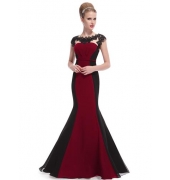 Черно-красное  платье, силуэт "русалка"