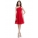 Короткое шифоновое платье на одно плечо- красное