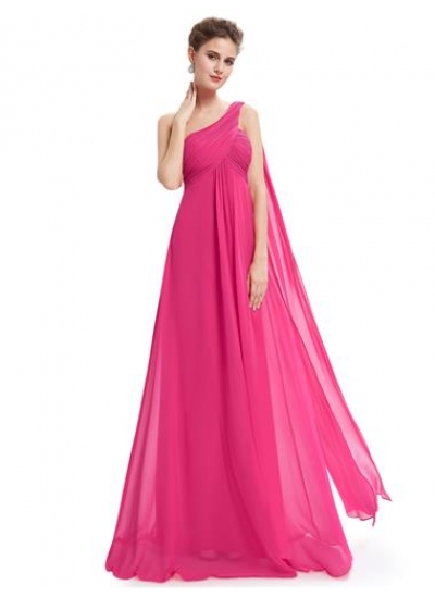 Розовое вечернее  платье с воланом
