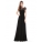 Элегантное черное шифоновое платье с кружевным верхом