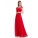 Элегантное шифоновое платье с кружевным верхом-красное