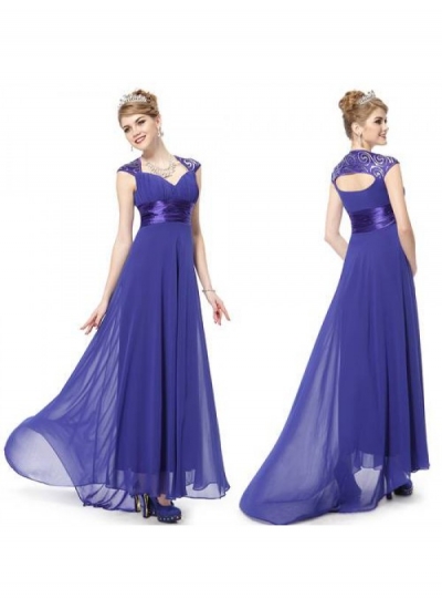 Нежное голубое вечернее платье с блестками
