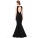 Черное элегантное платье с открытой спиной, силуэт "русалка"