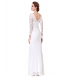 Белое длинное гипюровое платье с разрезом