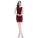 Короткое бордовое модное платье с тонким кружевом