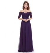 Яркое фиолетовое платье с оригинальными рукавами