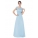 Элегантное шифоновое платье с кружевным верхом-голубое