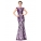 Длинное фиолетовое платье из кружева и атласа