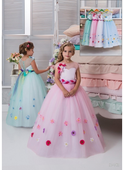 Детское нарядное платье "Весенние цветы"