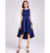 Ассиметричное темно синее платье
