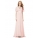 Длинное розовое платье с коротким рукавом