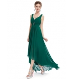 Вечернее зеленое платье с украшением и стразами