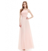 Длинное розовое платье с декором из цветов