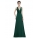 Зеленое вечернее платье с V-образным вырезом 