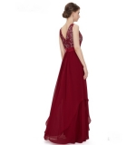 Роскошное темно-красное платье с кружевным верхом