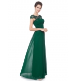 Элегантное зеленое платье с кружевным верхом