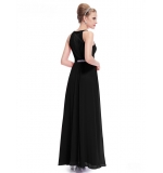 Черное длинное платье с кристаллами