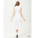 Белое платье с вышивкой и двойной юбкой