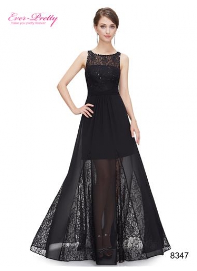 Роскошное черное платье с серебристыми пайетками