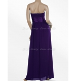 Длинное фиолетовое платье с атласной лентой